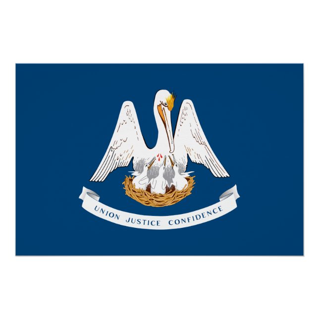 Poster Drapeau de l'État de Louisiane (Devant)