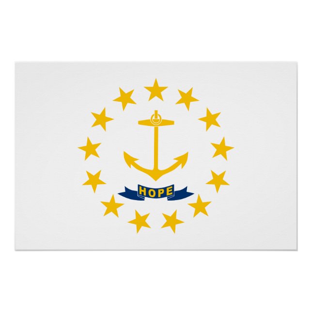 Poster Drapeau de l'État de Rhode Island (Devant)
