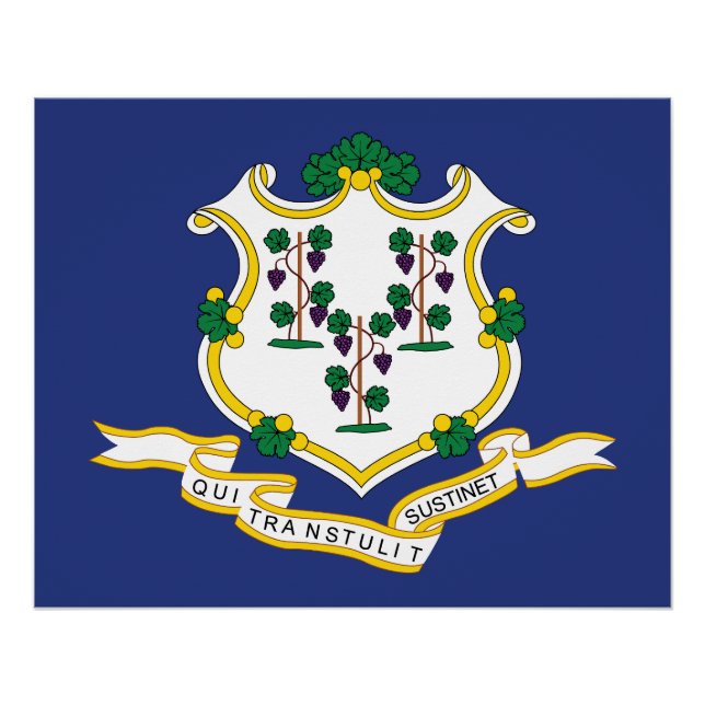 Poster Drapeau de l'État du Connecticut (Devant)