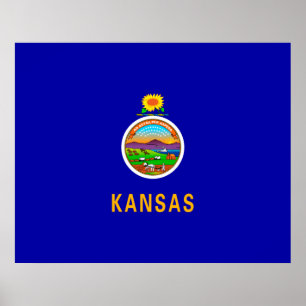 Poster Drapeau de l'État du Kansas