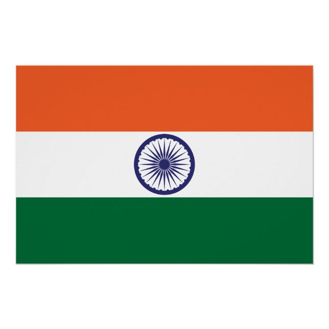 Poster Drapeau de l'Inde (Devant)
