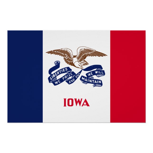 Poster Drapeau de l'Iowa (Devant)