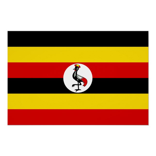 Poster Drapeau de l'Ouganda (Devant)
