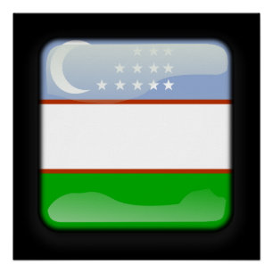 Poster Drapeau de l'Ouzbékistan