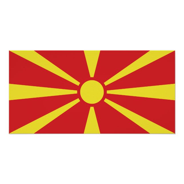 Poster Drapeau de Macédoine du Nord (Devant)