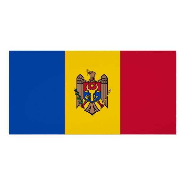 Poster Drapeau de Moldova (Devant)