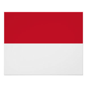 Poster Drapeau de Monaco