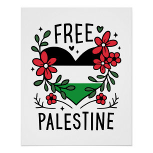 Poster Drapeau de palestine libre