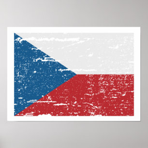 POSTER DRAPEAU DE RÉPUBLIQUE TCHÈQUE