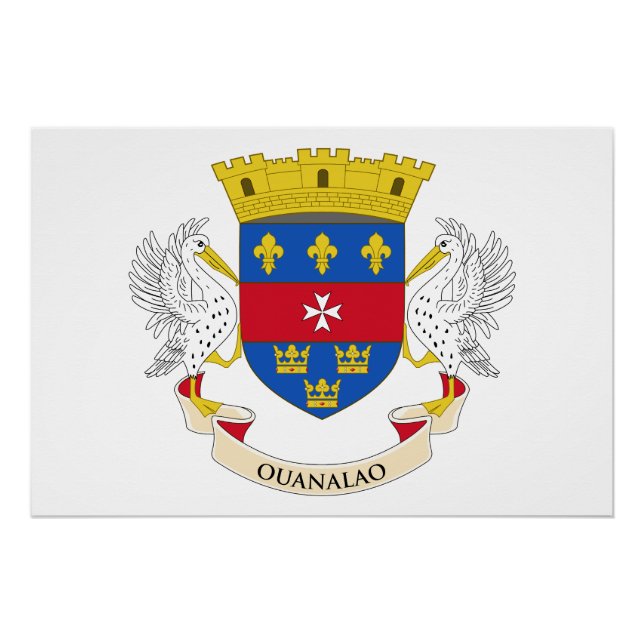 Poster Drapeau de Saint-Barthélemy (Devant)