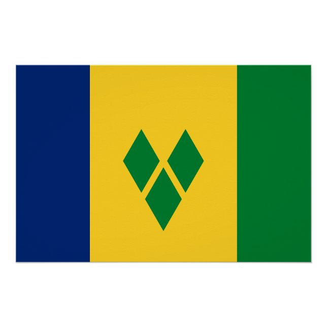Poster Drapeau de Saint-Vincent (Devant)