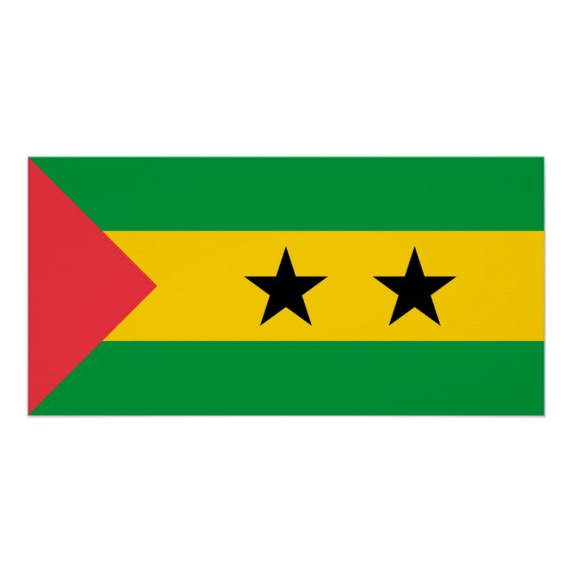 Poster Drapeau de Sao Tomé-et-Principe (Devant)