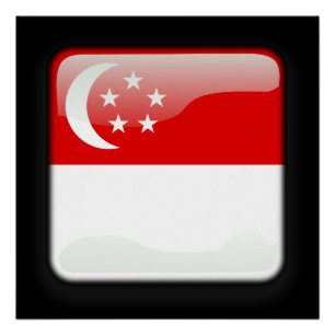Poster Drapeau de Singapour