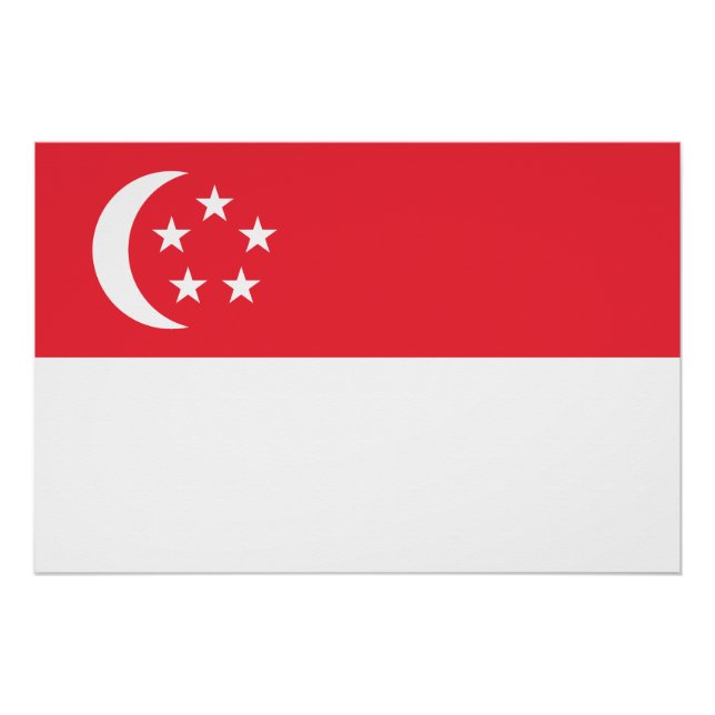 Poster Drapeau de Singapour (Devant)