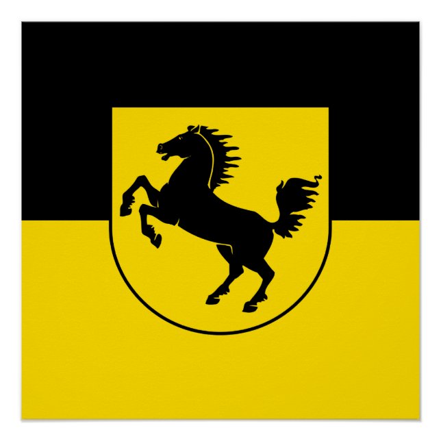 Poster Drapeau de Stuttgart ville Allemagne symbole emblè (Devant)