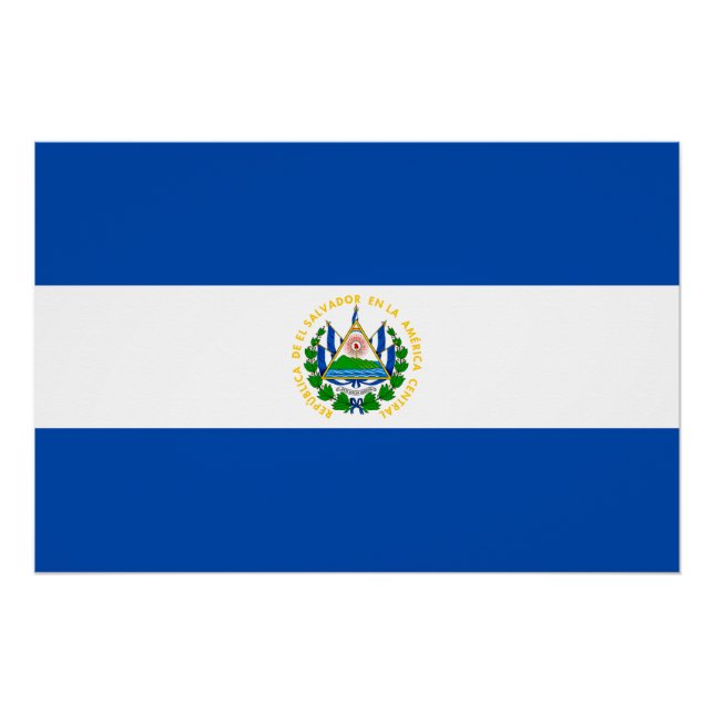 Poster Drapeau d'El Salvador (Devant)