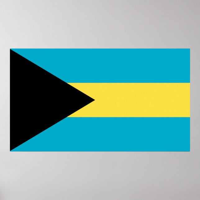 Poster Drapeau des Bahamas (Devant)