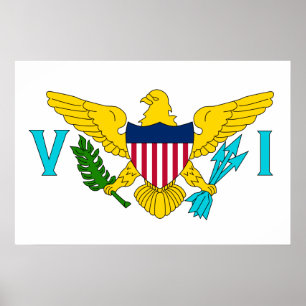 Poster Drapeau des États-Unis, Îles Vierges américaines