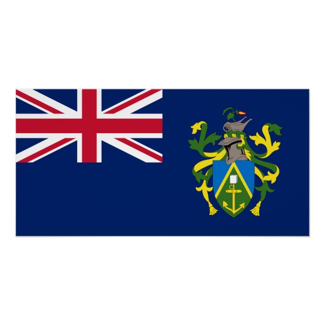 Poster Drapeau des îles Pitcairn (Devant)