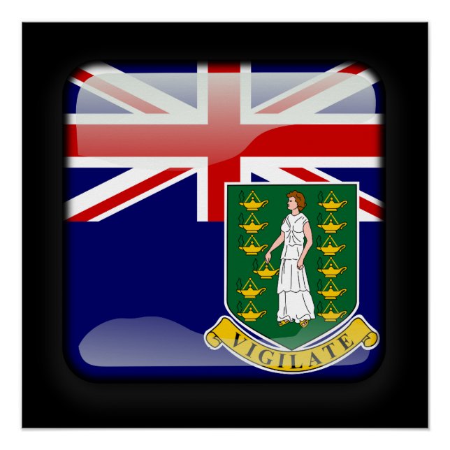 Poster Drapeau des îles Vierges (Devant)