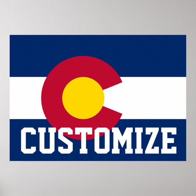 Poster Drapeau d'Etat customisé du Colorado (Devant)