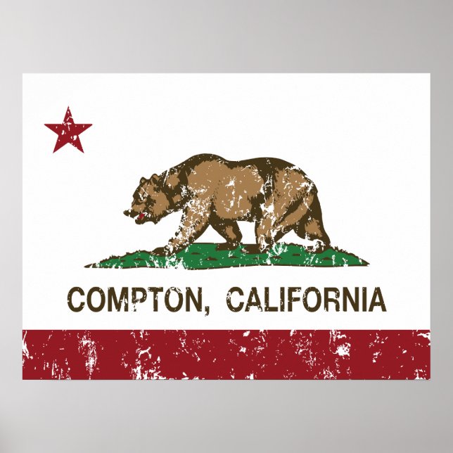 Poster Drapeau d'État de Californie Compton (Devant)
