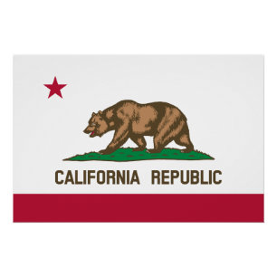Poster Drapeau d'État de la République de Californie