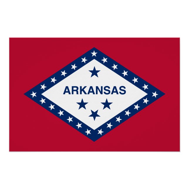 Poster Drapeau d'État de l'Arkansas (Devant)