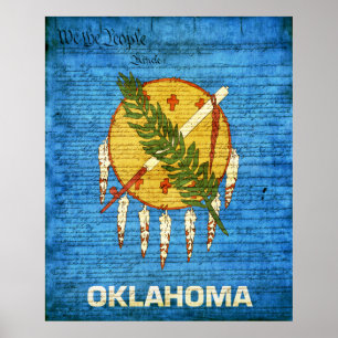 Poster Drapeau d'état de l'Oklahoma