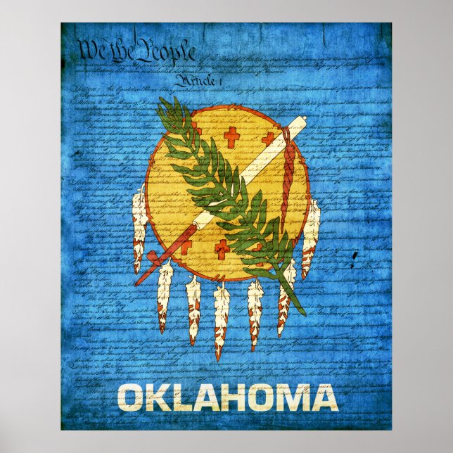 Poster Drapeau d'État de l'Oklahoma (Devant)