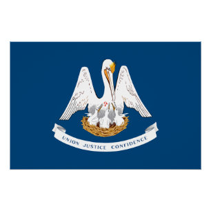 Poster Drapeau d'État de Louisiane