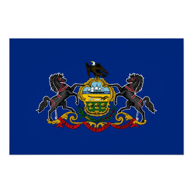 Poster Drapeau d'État de Pennsylvanie (Devant)