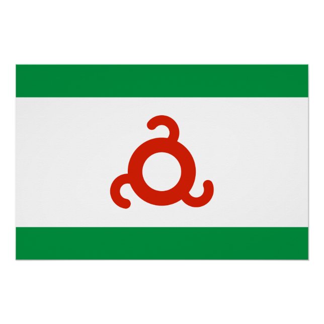 Poster Drapeau d'Ingushetia (Devant)