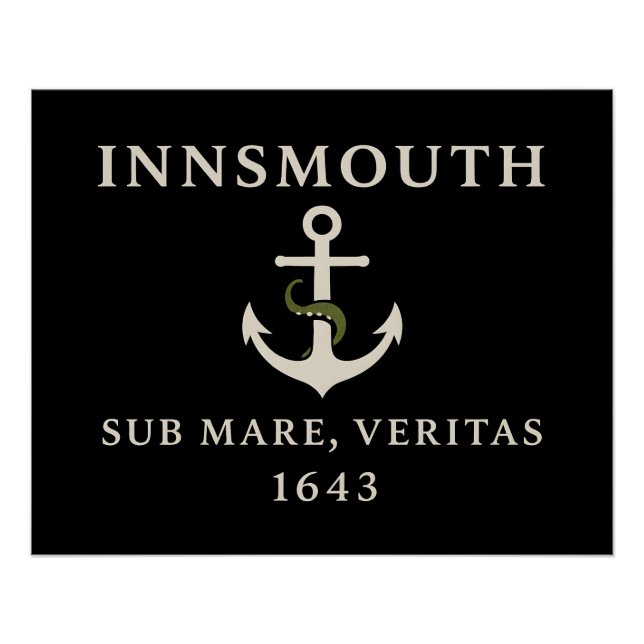 Poster Drapeau d'Innsmouth - "Sub Mare, Veritas" Est. 164 (Devant)