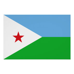 Poster Drapeau Djibouti