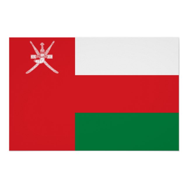 Poster Drapeau d'Oman (Devant)