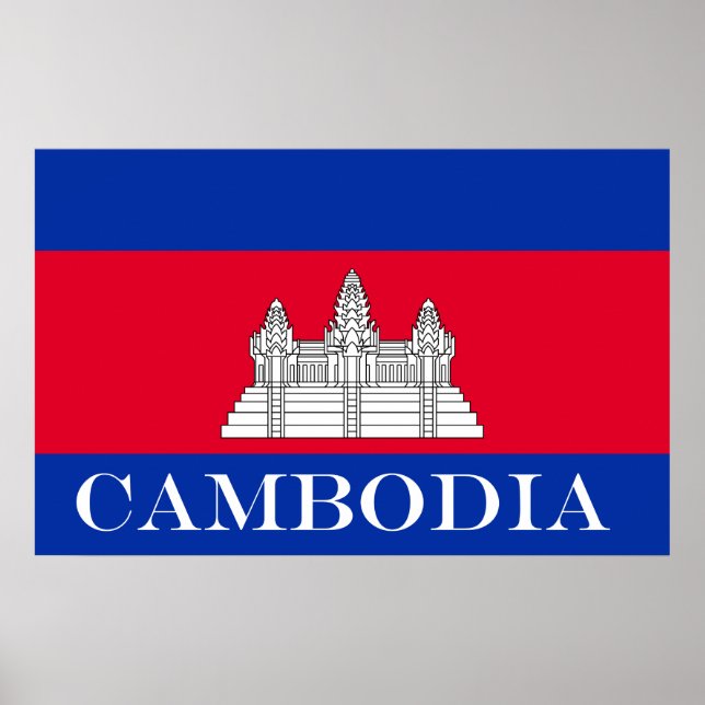 Poster Drapeau du Cambodge (Devant)