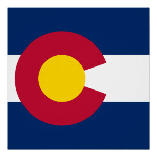 Poster Drapeau du Colorado, État du Centenaire, Coloradas