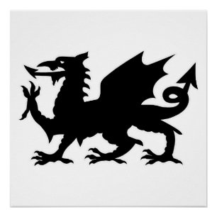 Poster Drapeau du dragon gallois, Drapeau du dragon du pa