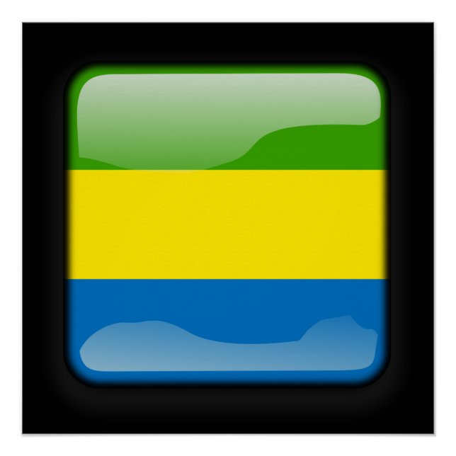 Poster Drapeau du Gabon (Devant)