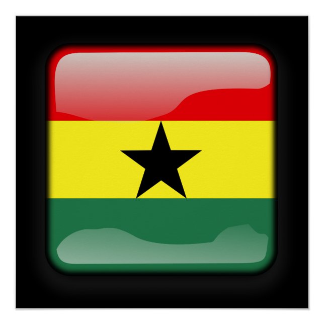 Poster Drapeau du Ghana (Devant)