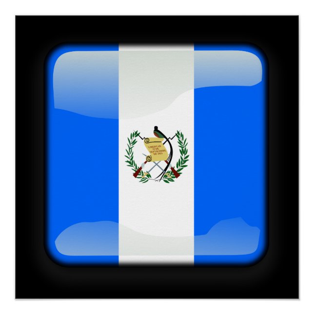 Poster Drapeau du Guatemala (Devant)
