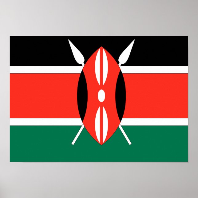 Poster Drapeau du Kenya (Devant)
