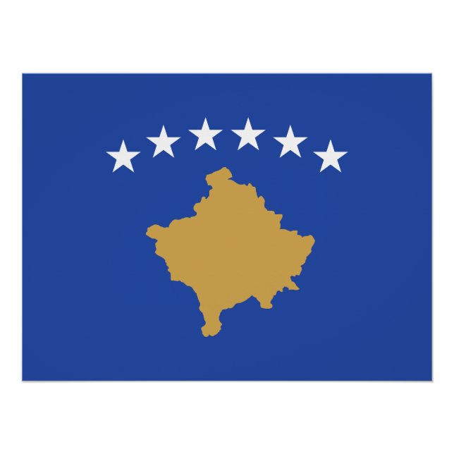 Poster Drapeau du Kosovo (Devant)