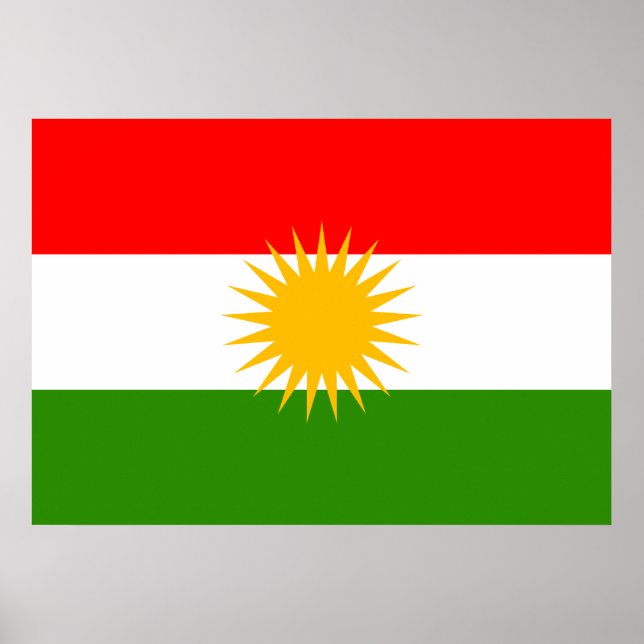Poster Drapeau du Kurdistan (Devant)