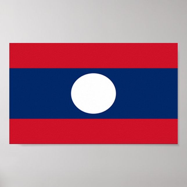 Poster Drapeau du Laos (Devant)