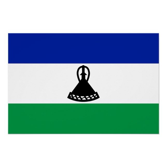 Poster Drapeau du Lesotho (Devant)