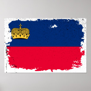 Poster Drapeau du Liechtenstein