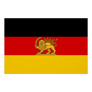 Poster Drapeau du Lion et du Soleil de l'héritage germano