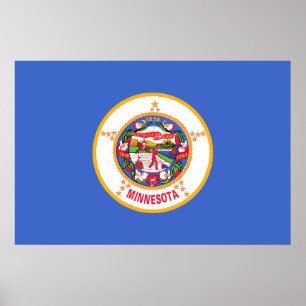 Poster Drapeau du Minnesota, États-Unis